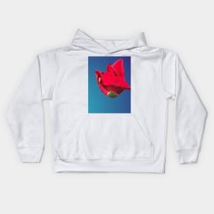 Majestic red macro rose Kids Hoodie